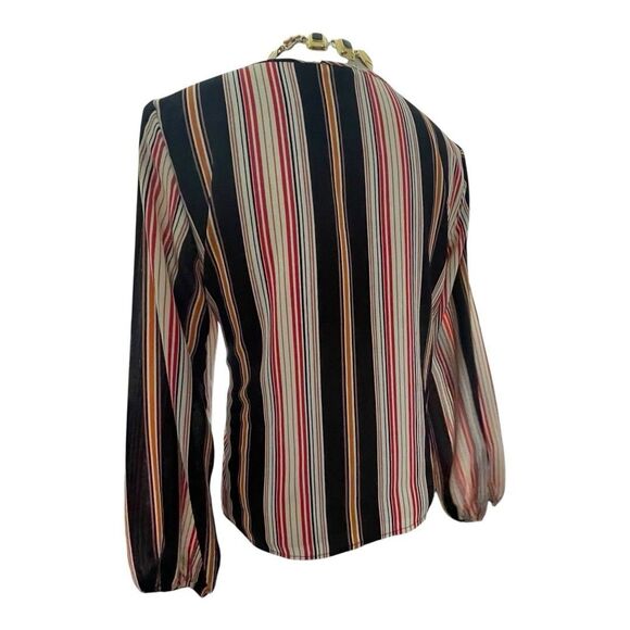 Love J Striped Tie Front Top Plus Size 2X Boat Neck Boho Comfort Casual Mature - Picture 4 of 7